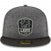 Men's Detroit Lions New Era Heather Gray/Heather Black 2018 NFL Sideline Road Black 59FIFTY Fitted Hat 3058449